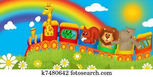 Train with animals Train with animals