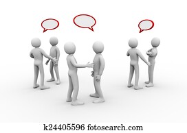 3d, grupo de las personas, reunión, y, discusión