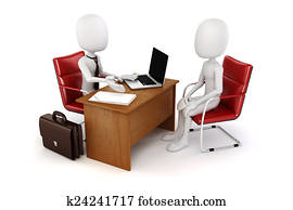 3d man, business meeting, job interview