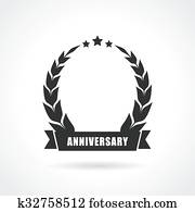 blanco, aniversario, icono