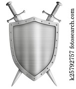 coat of arms medieval knight shield and crossed swords isolated coat of arms medieval knight shield and crossed swords isolated