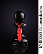 executivo, penhor, com, laço vermelho, vetorial