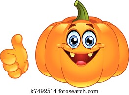 polegar cima, abóbora