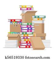 tas, de, inachevé, documents affaires