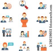 אנשים של עסק, וקטור, איקונים