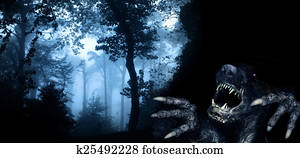 מפלצת, ב, לילה, יער