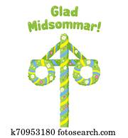Glad Midsommar Midsummer Maypole Glad Midsommar Midsummer Maypole