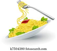 italienischer, nudelgerichte, in, platte, mit, gabel italienischer, nudelgerichte, in, platte, mit, gabel