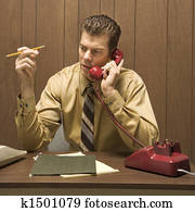 Man doing office work.