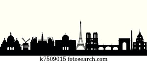 Silhouette Paris abstract Silhouette Paris abstract