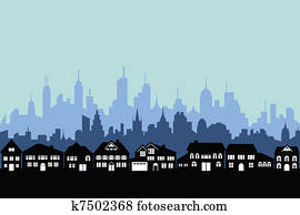 subúrbios, e, urbano, cidade subúrbios, e, urbano, cidade