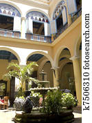 Typical courtyard. Cuba