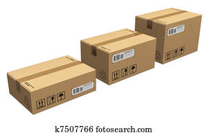 קבע, של, קופסות של קרטון