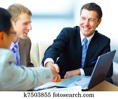 ビジネス 人々, 揺れている手, 仕上げ, の上, a, ミーティング