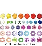 ベクトル, 花, セット