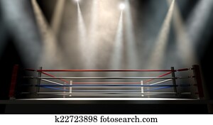 Boxing Ring Spotlit Dark Boxing Ring Spotlit Dark