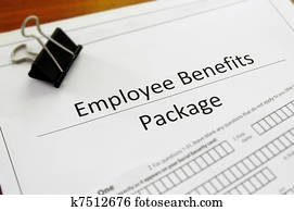 Closeup of an employee benefit package Closeup of an employee benefit package