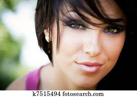 Face of cute young woman