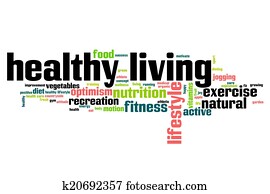 Healthy living word cloud Healthy living word cloud
