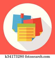 Memo paper flat icon