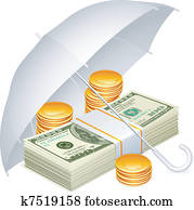 paraply, och, pengar.