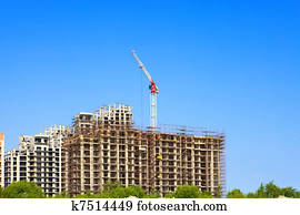 Work on a building area. Industry construction Work on a building area. Industry construction
