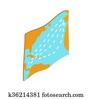 Christopher Columbus first voyage map icon