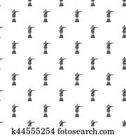 Christopher Columbus statue pattern, simple style