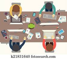 Flat design style of business 