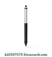 Graphic tablet stylus isolated on white background. Digital inpu