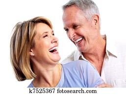 Happy elderly couple.