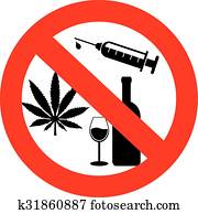 No drugs and alcohol sign No drugs and alcohol sign