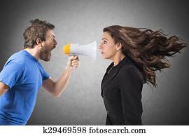 Shouting to a woman Shouting to a woman
