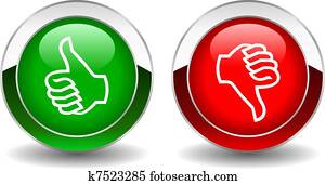 Vector thumbs up and down buttons Vector thumbs up and down buttons