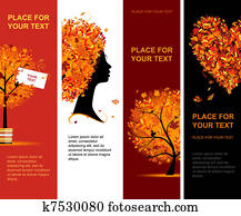 Autumn banners vertical for your design Autumn banners vertical for your design
