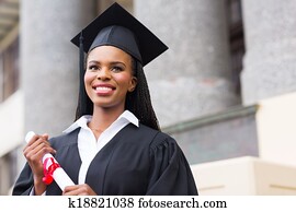 bastante, hembra americana africana, graduado