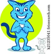 , cartoons, cat, feline, fisher, fishing, kitten, kitty, net, pet, pussycat, Clip Art