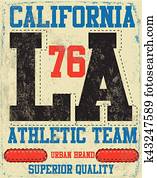College Los Angeles typography, t-shirt graphics College Los Angeles typography, t-shirt graphics
