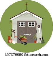 Gardening shack illustration Gardening shack illustration
