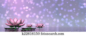 Lily flowers - 3D render Lily flowers - 3D render