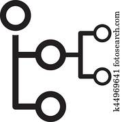 Mind Map Icon. Business Concept. Flat Design.