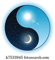 Sun and moon in Yin Yang symbol Sun and moon in Yin Yang symbol