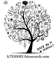 Tree of knowledge, concept of school for your design Tree of knowledge, concept of school for your design