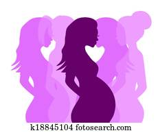 אישה בהריון, צלליות