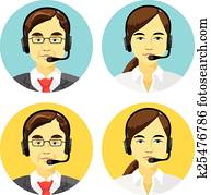 Call center operators avatars Call center operators avatars