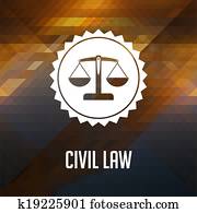 Civil Law Concept on Triangle Background. Civil Law Concept on Triangle Background.