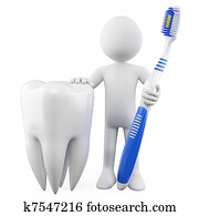 Dentist with a tooth and toothbrush Dentist with a tooth and toothbrush
