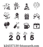 feliz año nuevo, icono