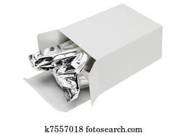 Aluminium foil bag in paper box 
