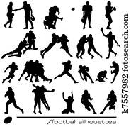 amerikanisch fussball, silhouetten amerikanisch fussball, silhouetten